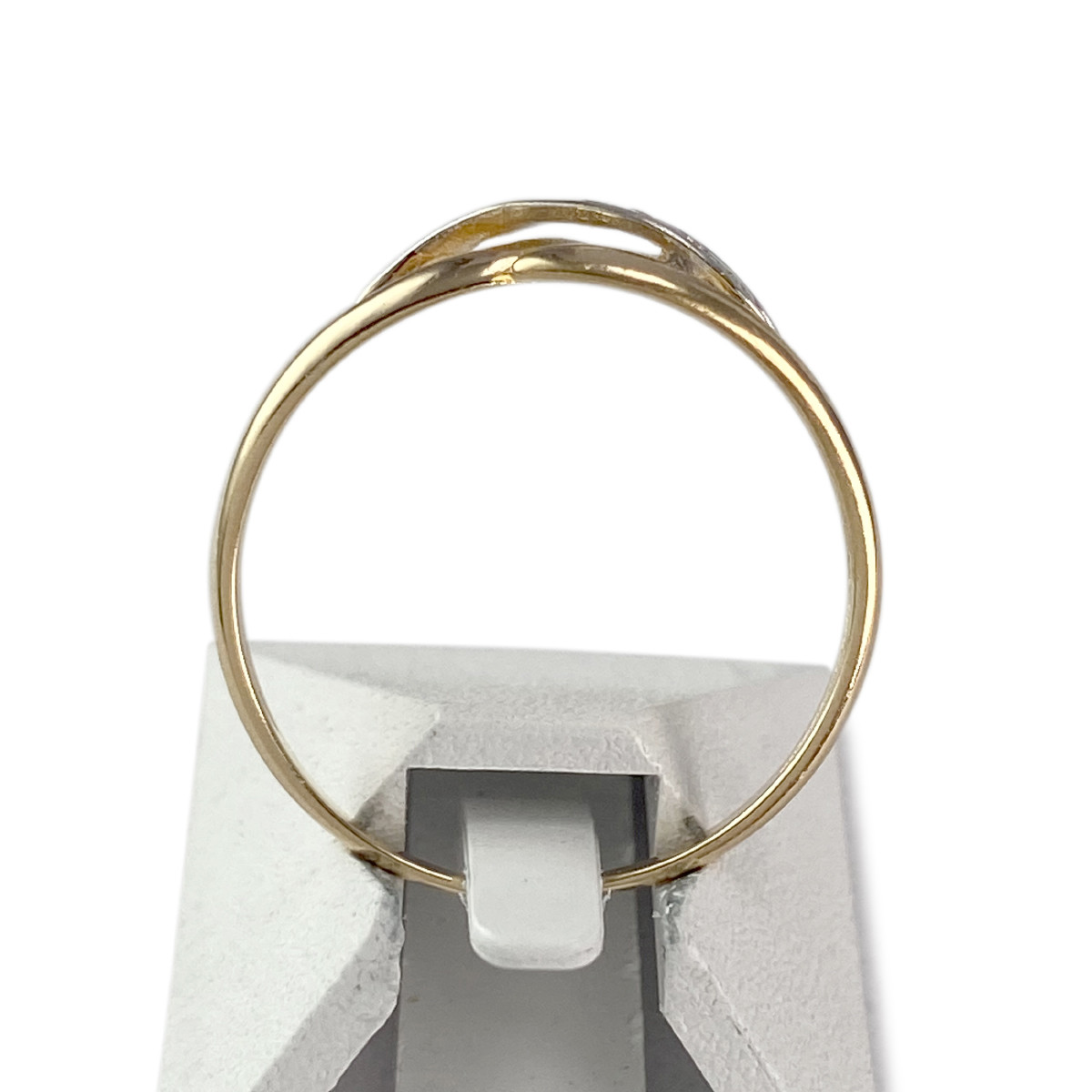 Bague d'occasion or 750 jaune et rhodié diamant - vue 3