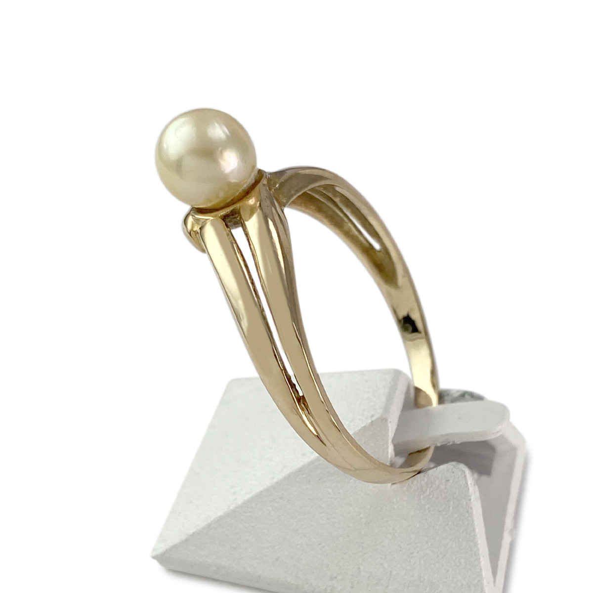 Bague d'occasion or 750 jaune perle de culture - vue 2