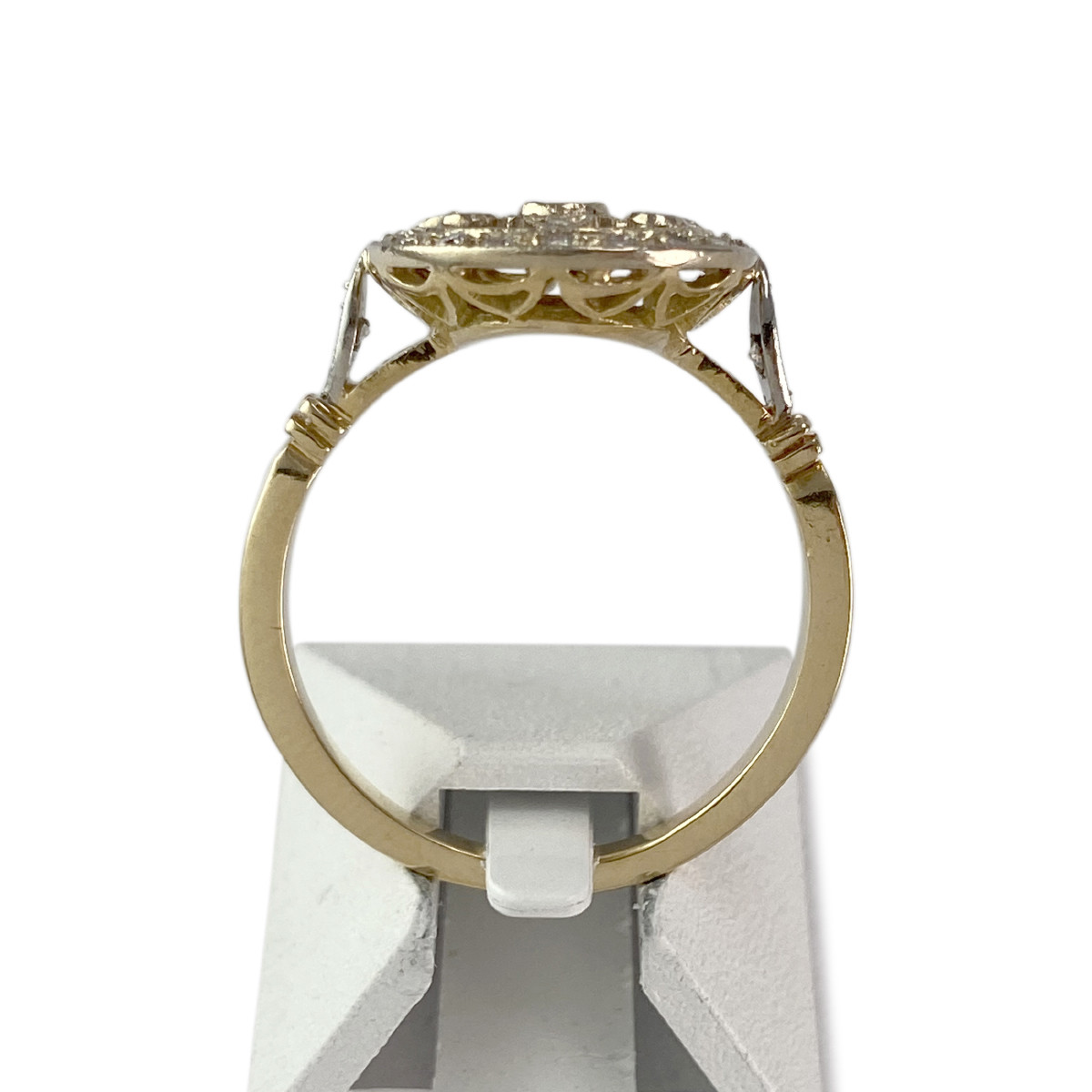 Bague d'occasion or 750 jaune et rhodié 35 diamants taille brillant - vue 3
