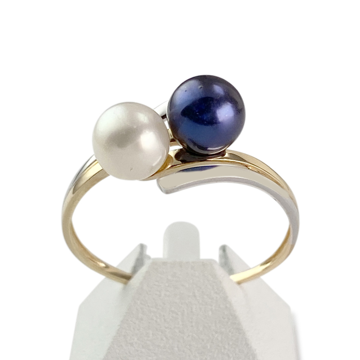 Bague d'occasion or 750 jaune et rhodié perles de culture
