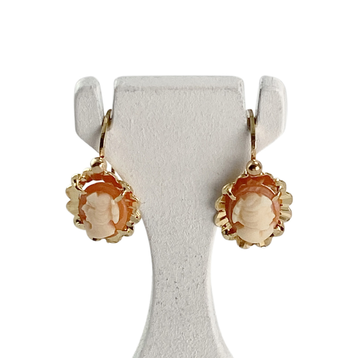 Boucles d'oreilles d'occasion or 750 jaune camée