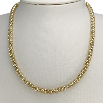 Collier d'occasion or 750 jaune maille pop corn 45 cm