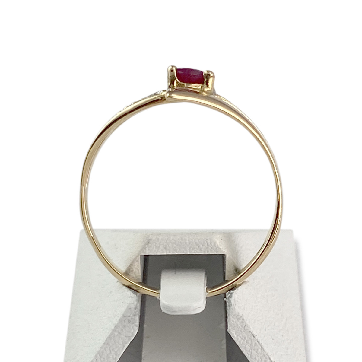 Bague d'occasion or 750 2 tons rubis diamants - vue 3