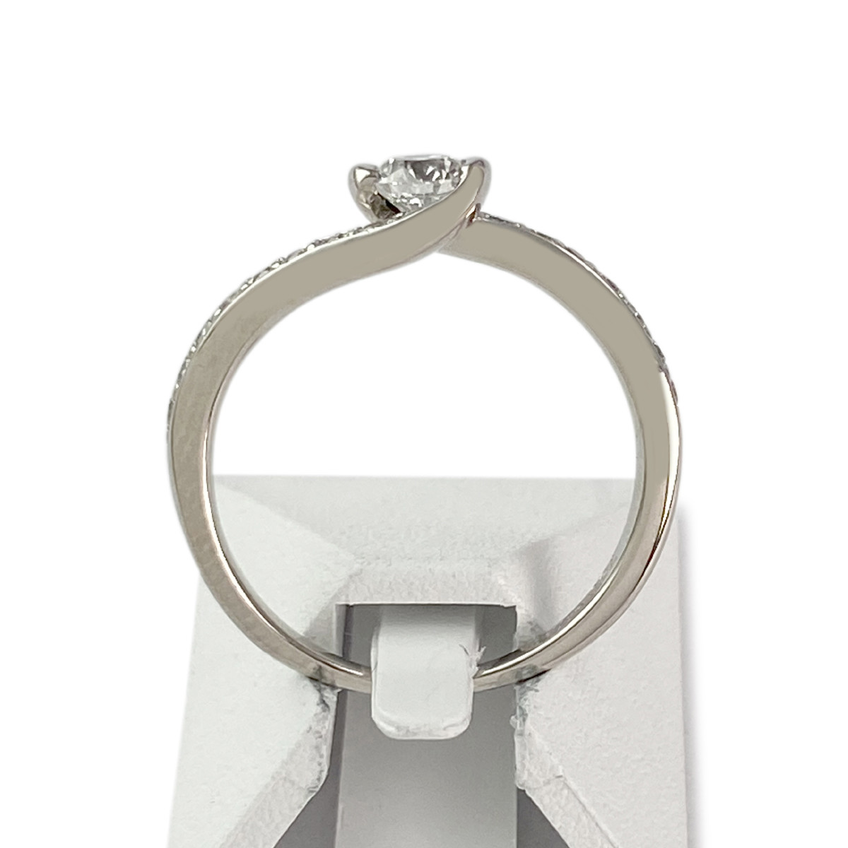Bague d'occasion or 750 blanc diamants - vue 3
