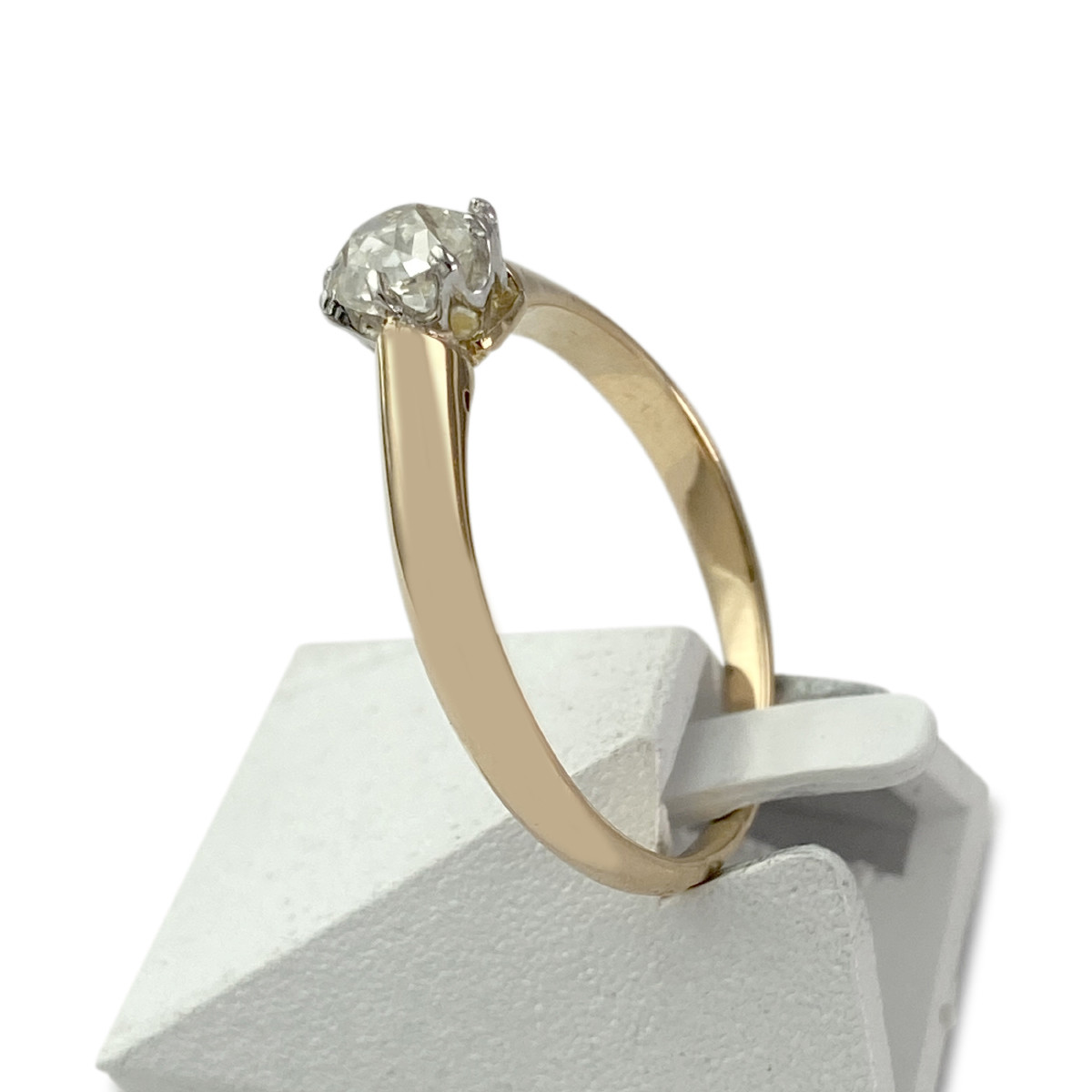Solitaire d'occasion or 750 2 tons diamant - vue 2