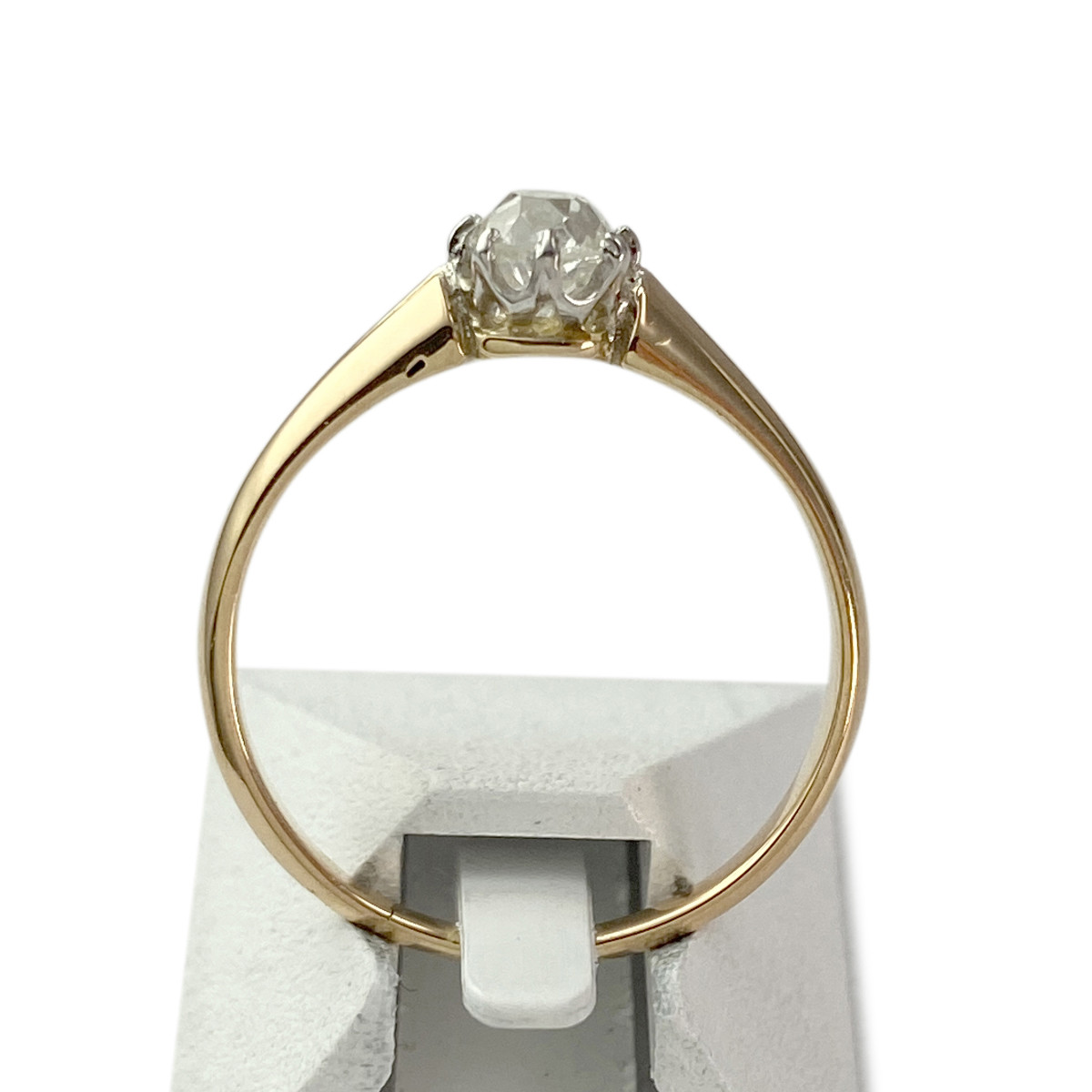 Solitaire d'occasion or 750 2 tons diamant - vue 3