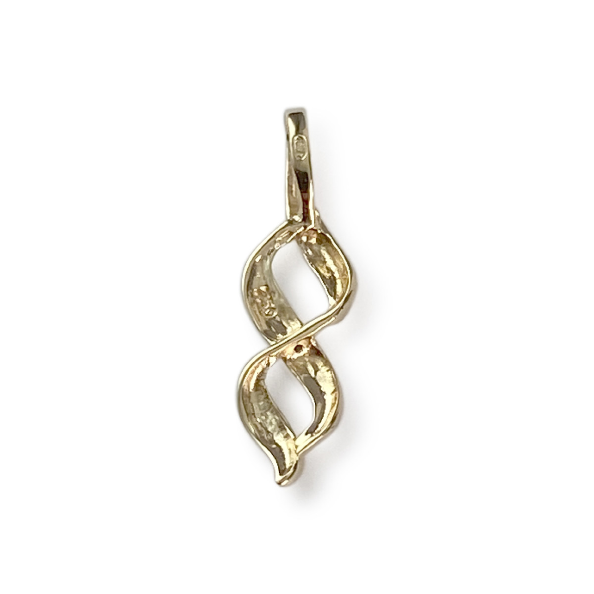 Pendentif d'occasion or 750 2 tons diamant - vue 2