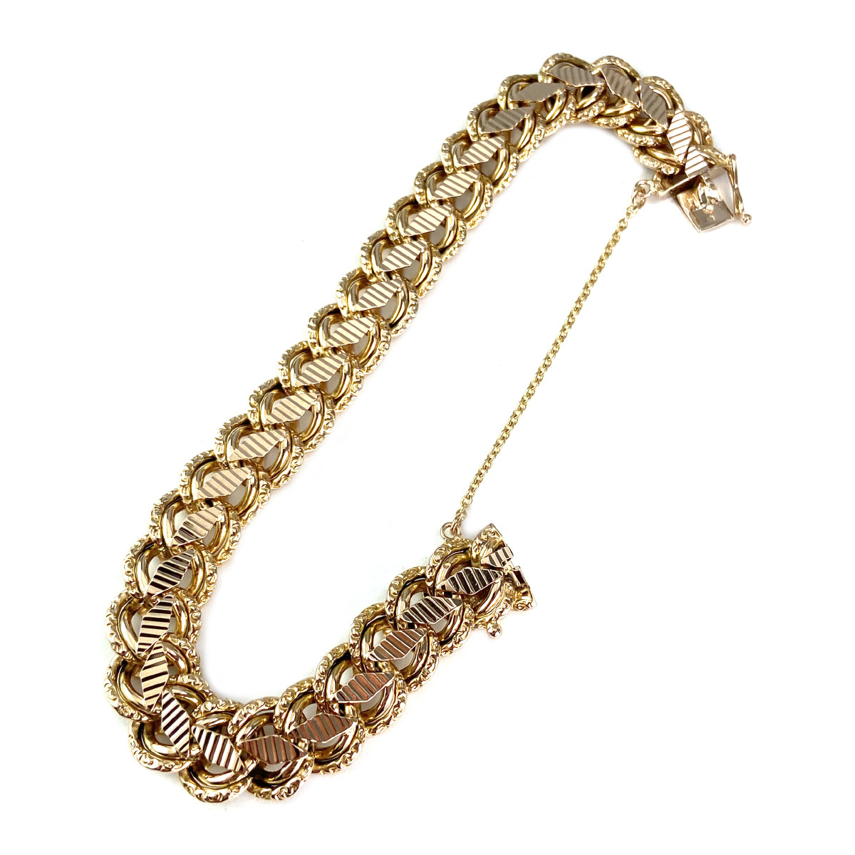 Bracelet d'occasion or 750 jaune maille fantaisie 19 cm - vue 2