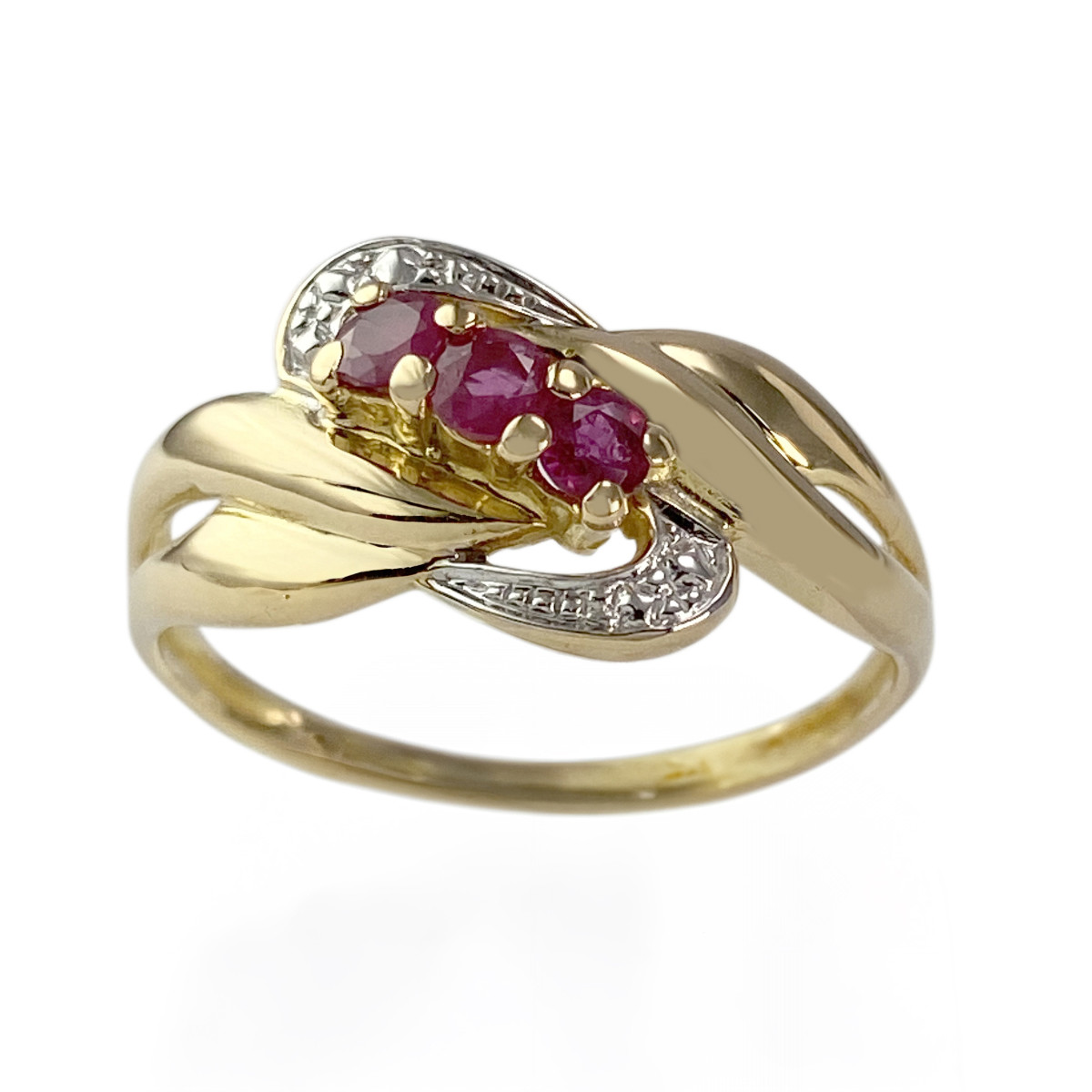 Bague d'occasion or 750 2 tons rubis