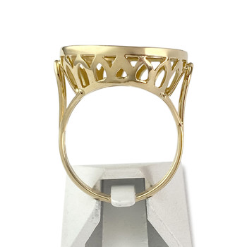 Tweedehands 750 geelgouden ring met ceres munthouder