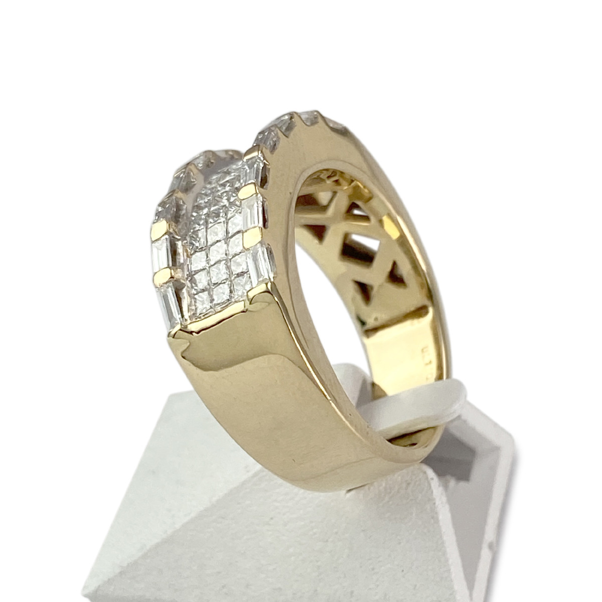 Bague d'occasion or 750 jaune diamants - vue 2