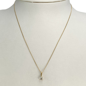 Collier d'occasion or 750 jaune maille gourmette diamant 42 cm