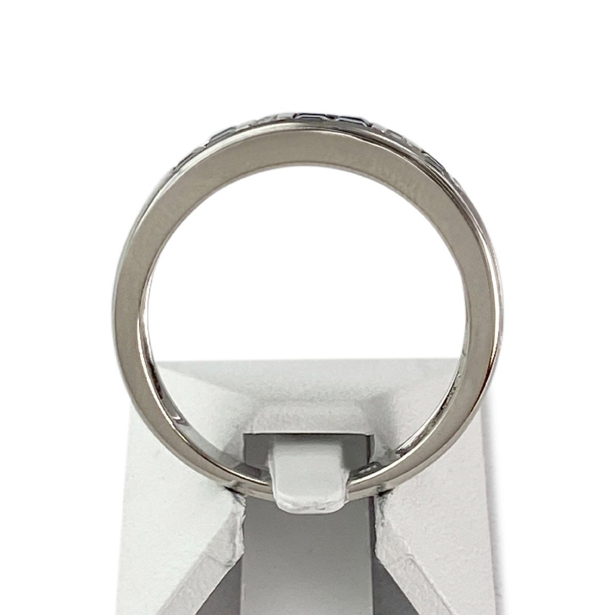 Bague d'occasion or 750 blanc saphirs diamants - vue 3
