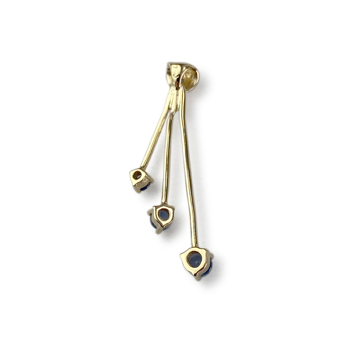 Pendentif d'occasion or 750 2 tons saphirs diamant - vue 2