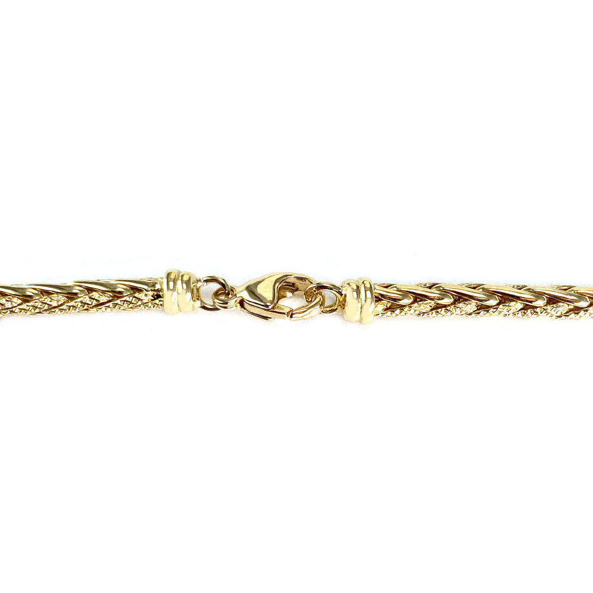 Collier en chute d'occasion or 750 jaune maille palmier 45 cm - vue 3