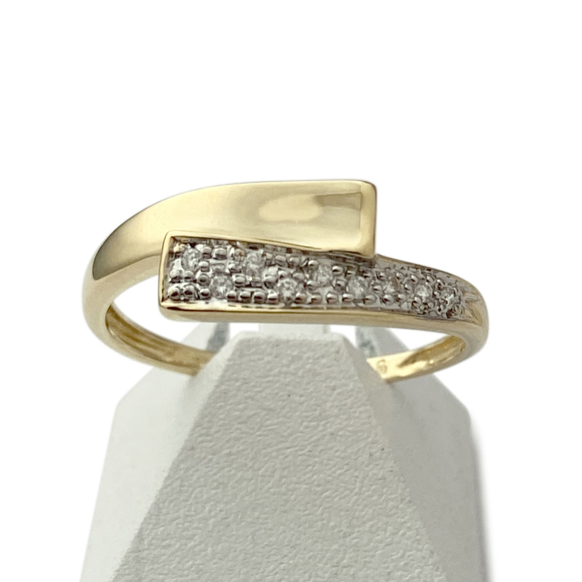 Bague d'occasion or 750 jaune 2 tons diamants