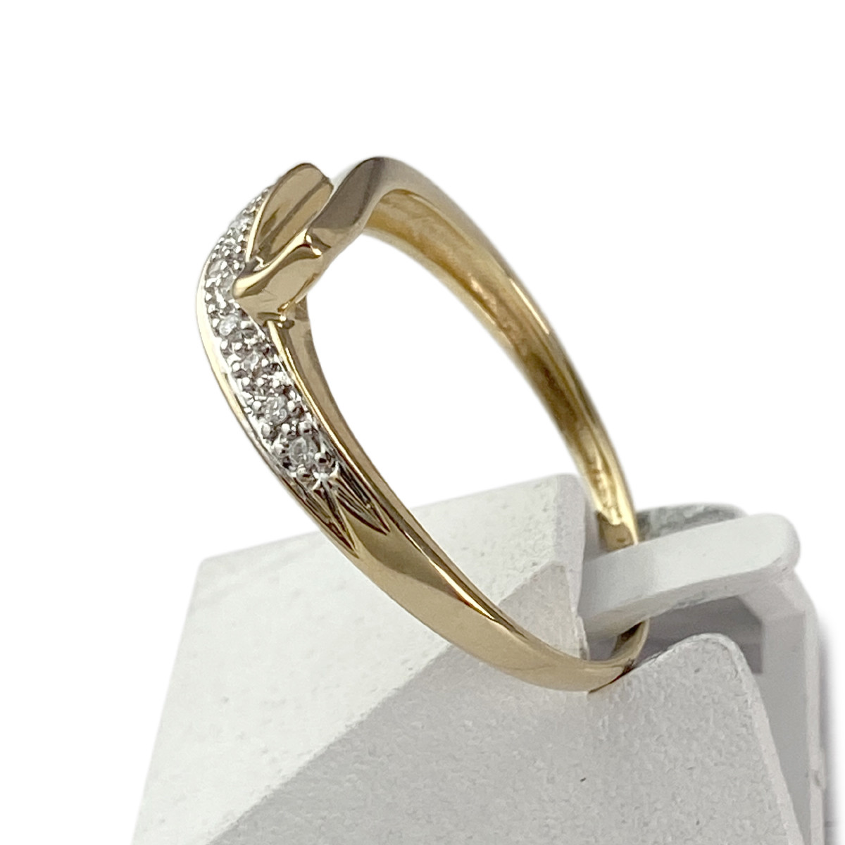 Bague d'occasion or 750 jaune 2 tons diamants - vue 2