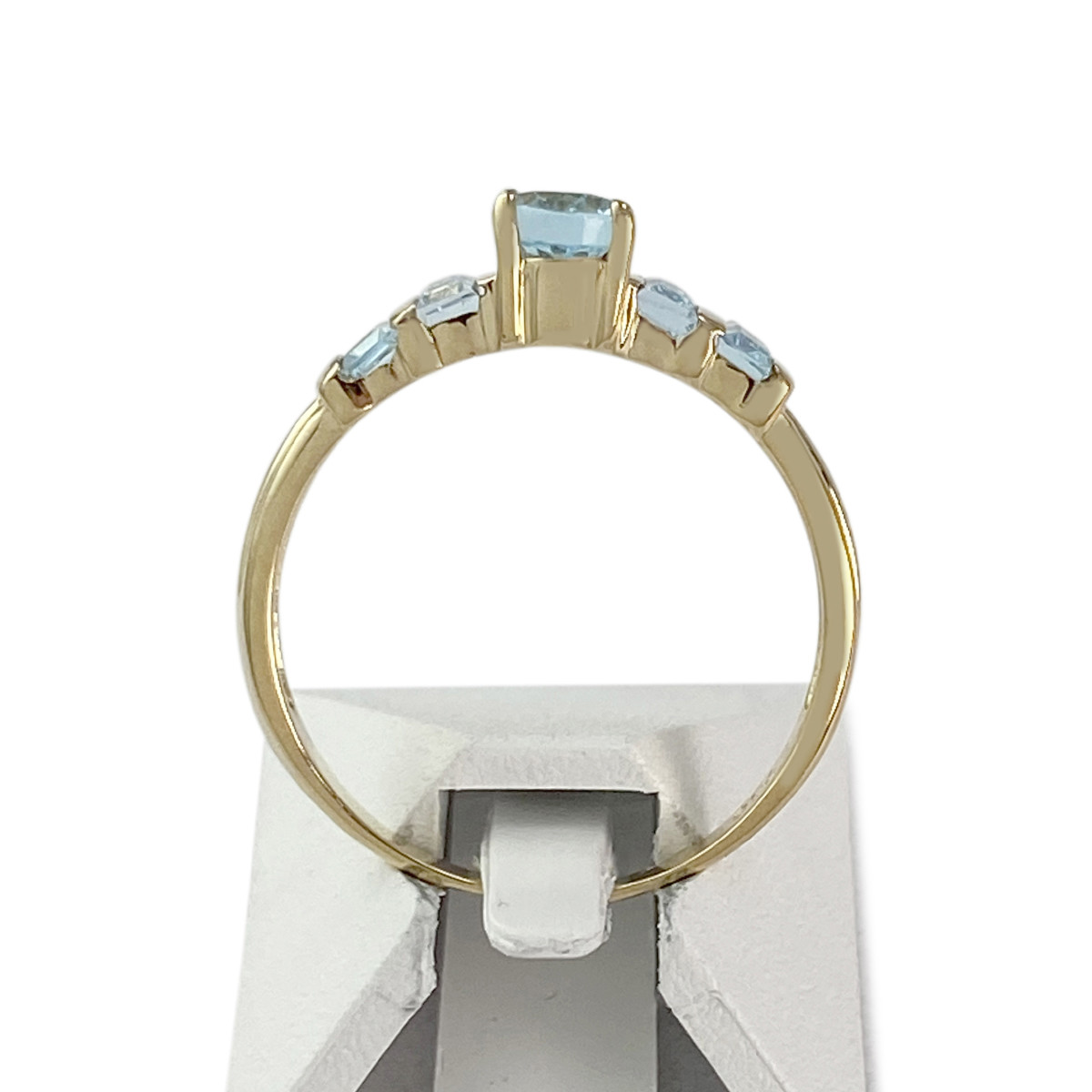 Bague d'occasion or 750 jaune topazes bleue traitée - vue 3