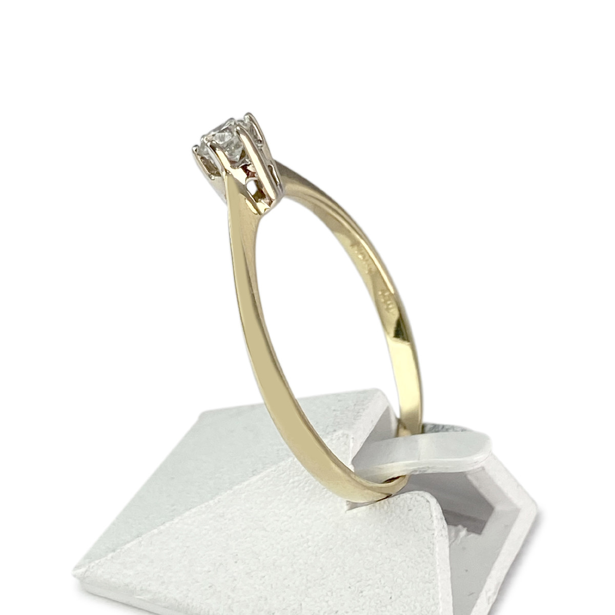 Solitaire d'occasion 2 ors 750 diamant - vue 2