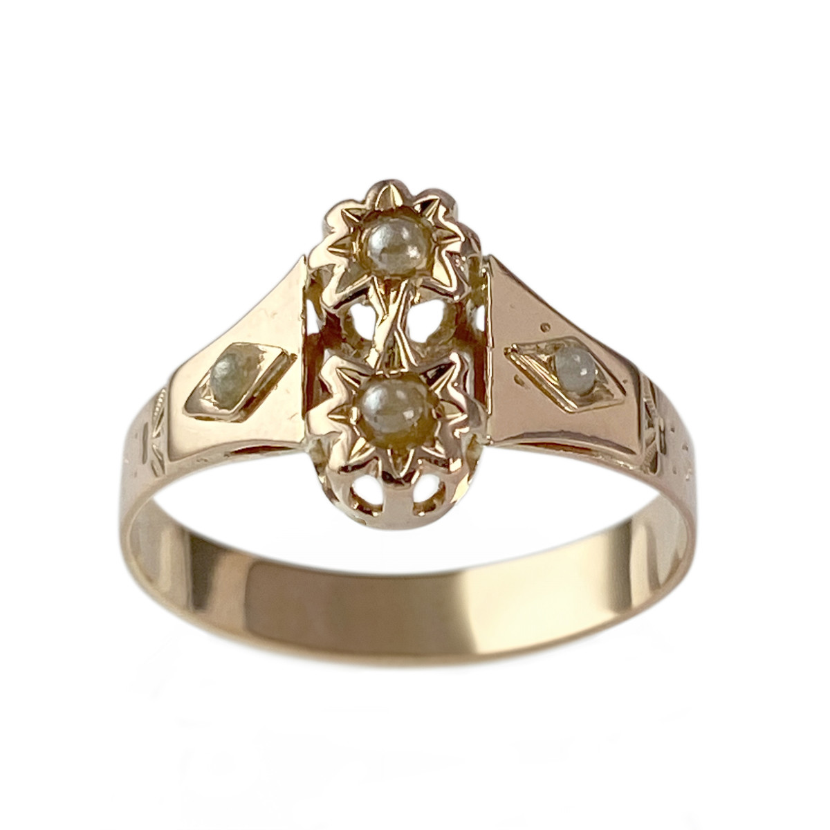 Bague d'occasion or 750 rose demi perles
