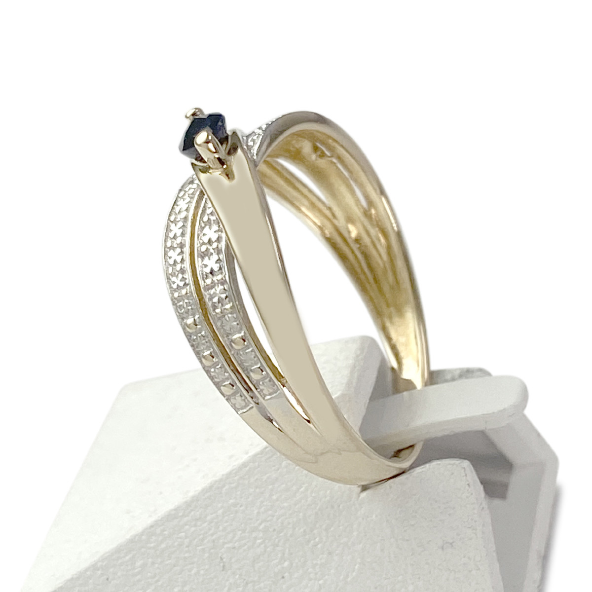 Bague d'occasion or 375 2 tons saphir - vue 2