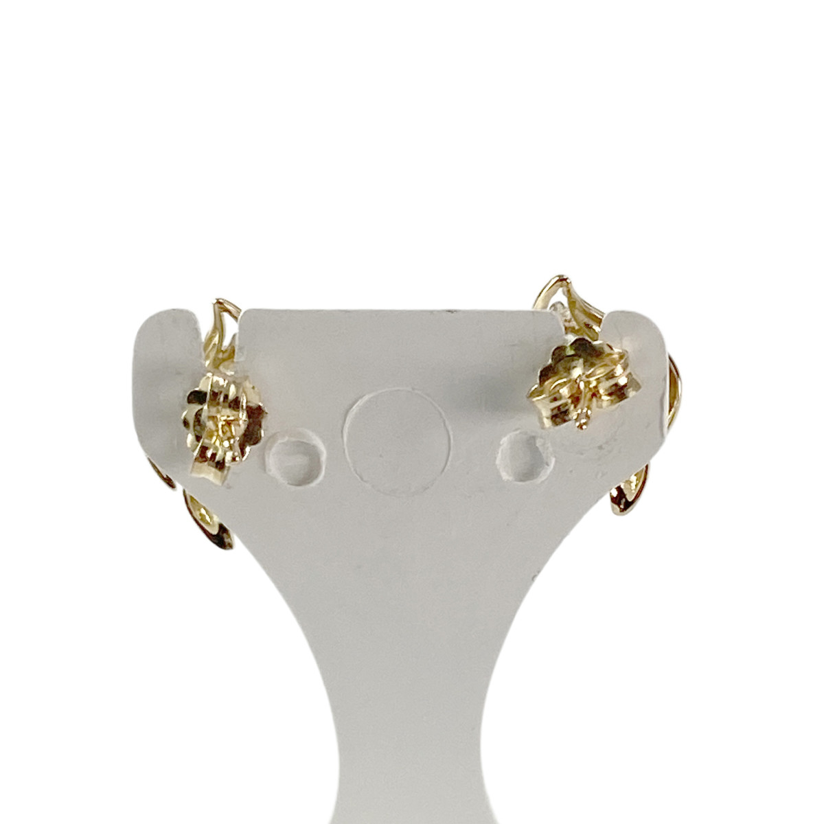Boucles d'oreilles clous d'occasion or 750 saphirs zirconias - vue 3