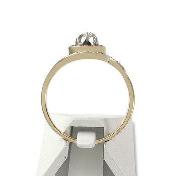 Second hand ring 2 gold 750 synthetic ruby diamonds