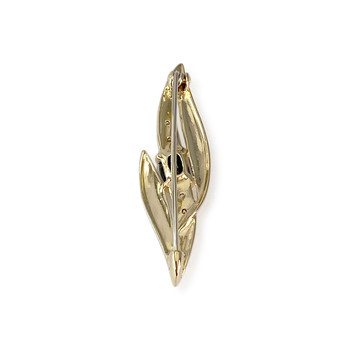 Gold 750 2-tone sapphire diamond brooch