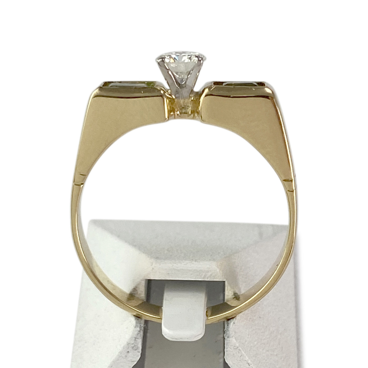 Bague d'occasion or 750 jaune diamant émeraudes - vue 3
