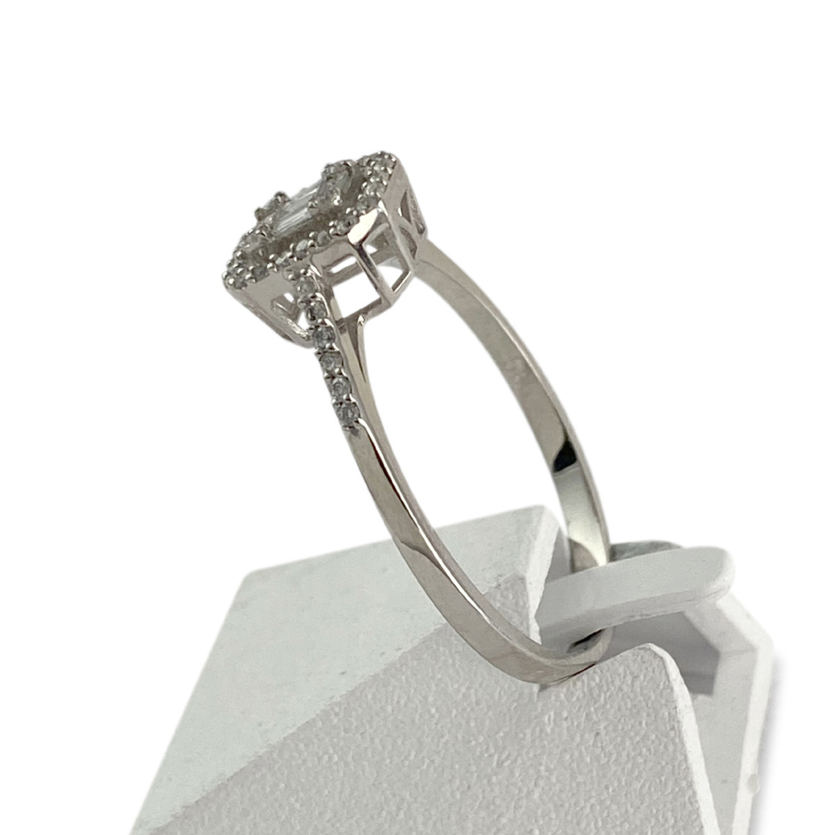 Bague d'occasion or 585 blanc diamants - vue 2
