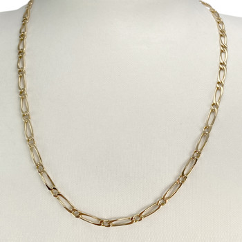 Chaîne d'occasion or 750 jaune maille cheval alternée 51,5 cm
