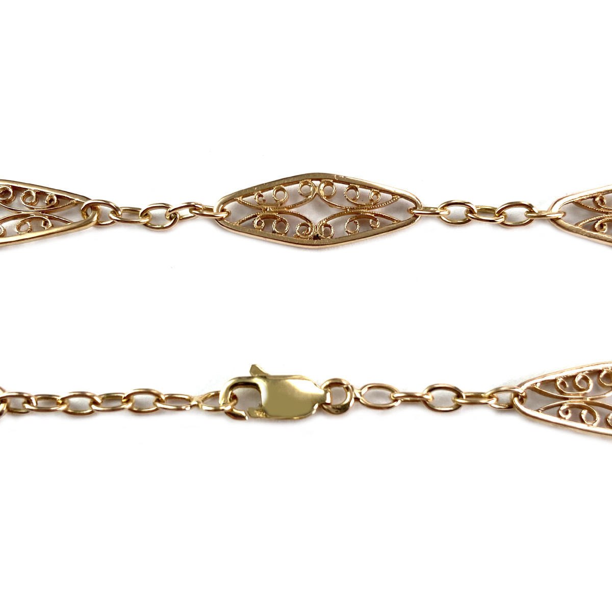 Collier d'occasion or 750 jaune maille filigrane 49 cm - vue 3