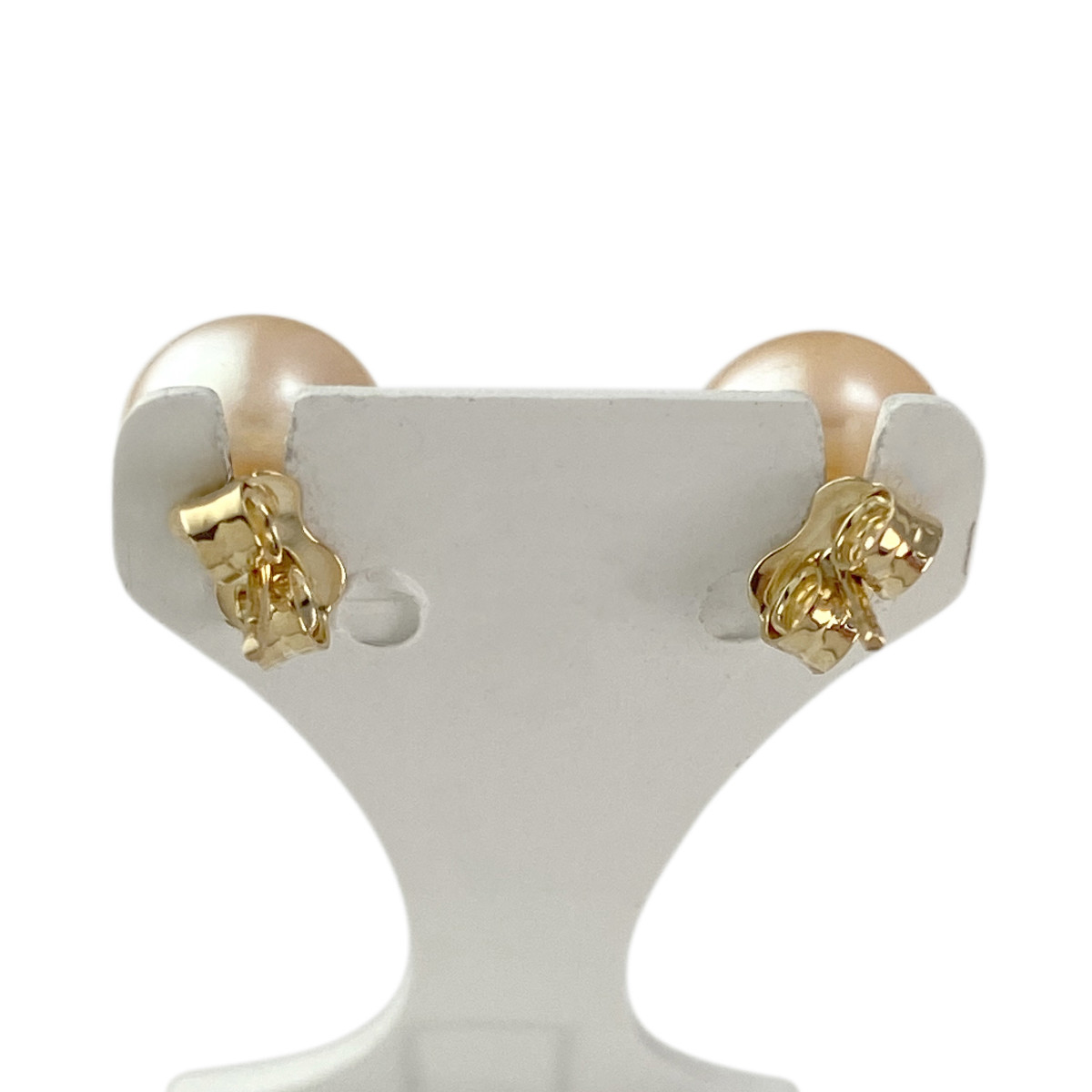 Boucles d'oreilles clous or 375 jaune perles de culture de chine - vue 3