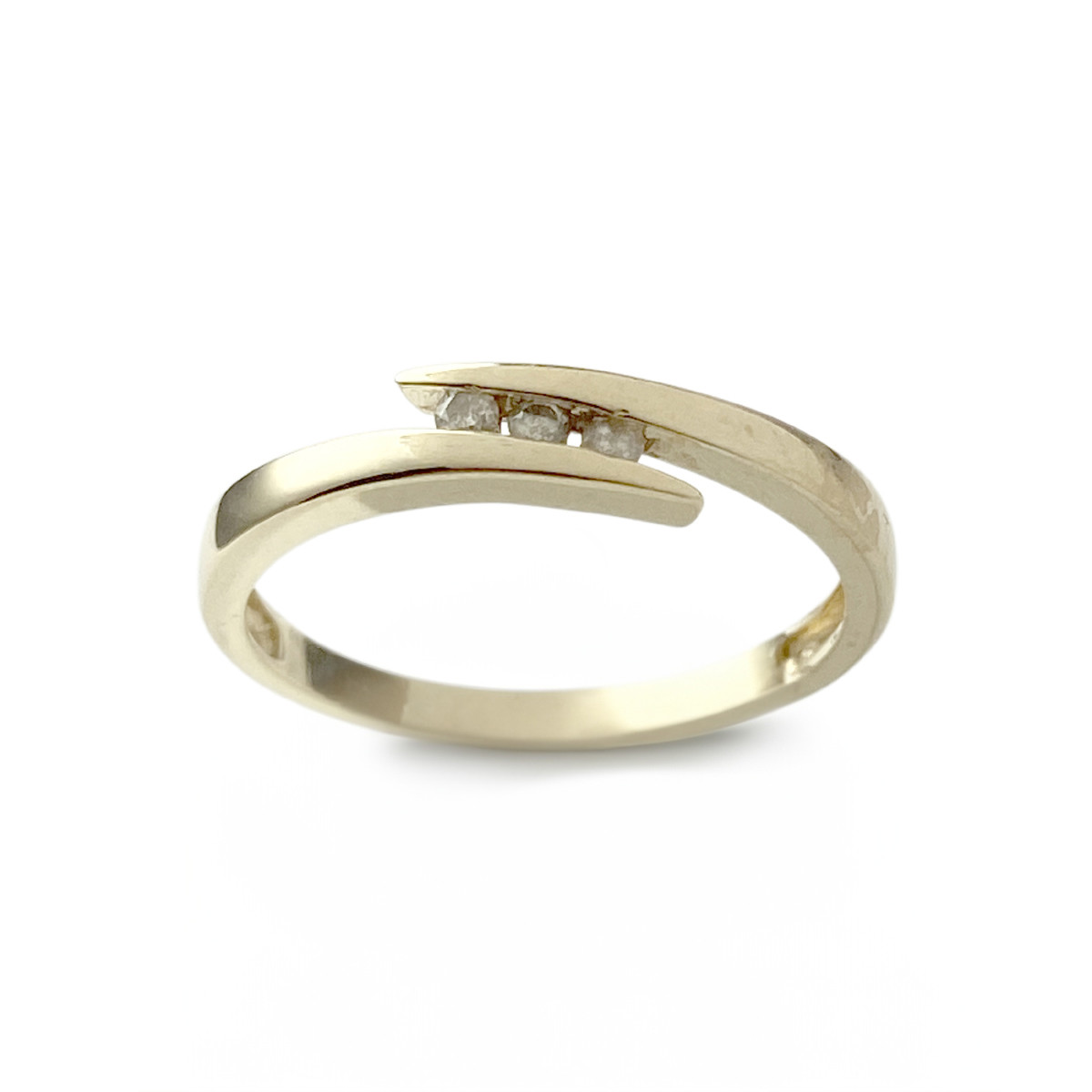 Bague d'occasion or 375 jaune diamants