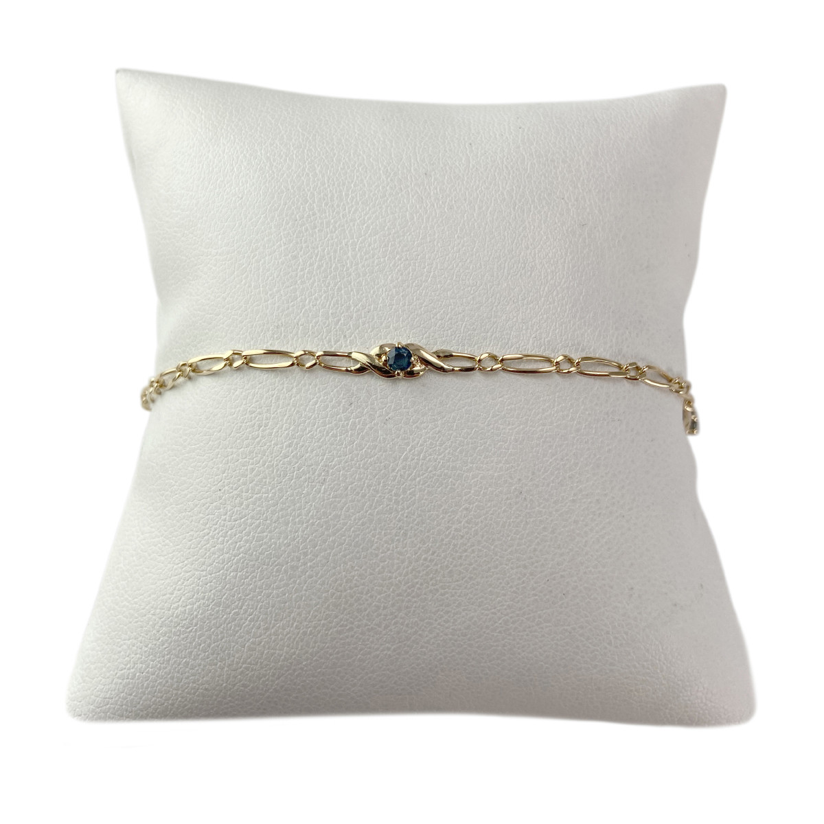 Bracelet d'occasion or 750 jaune maille cheval alternée saphirs 19,5 cm