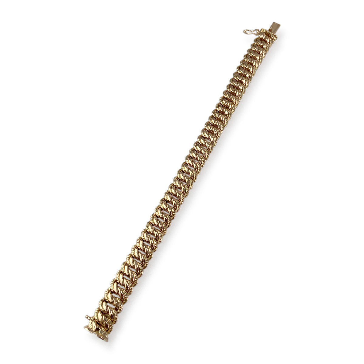 Bracelet d'occasion or 750 jaune maille américaine 19 cm - vue 2