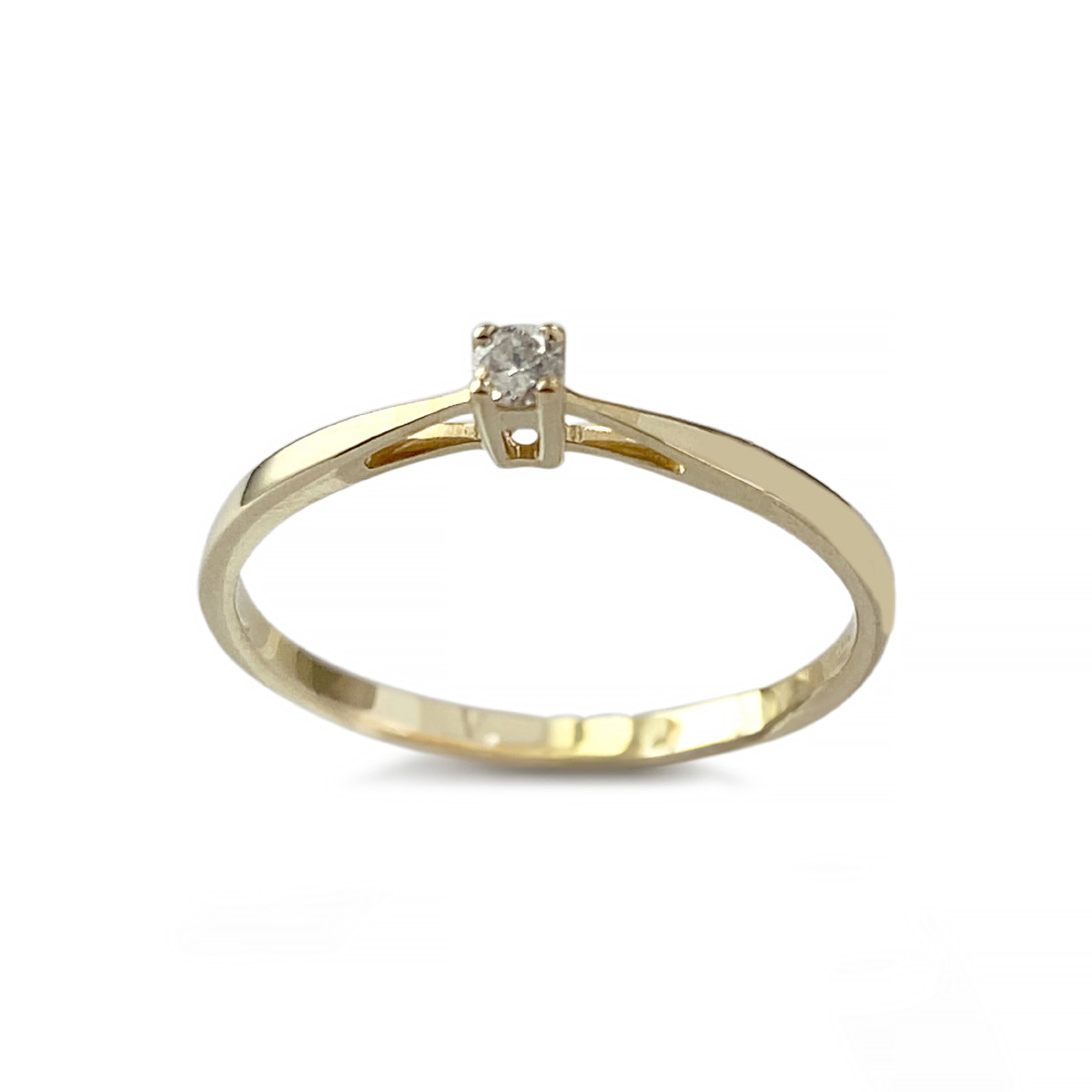 Solitaire d'occasion or 375 jaune diamant