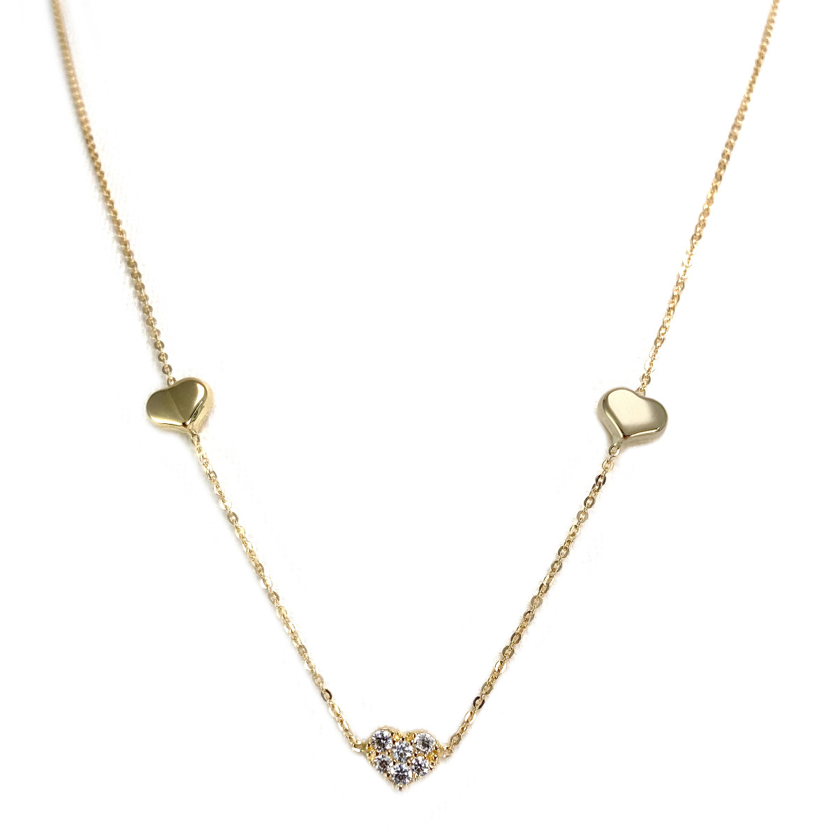 Collier d'occasion or 750 jaune maille jaseron zirconias 42 cm
