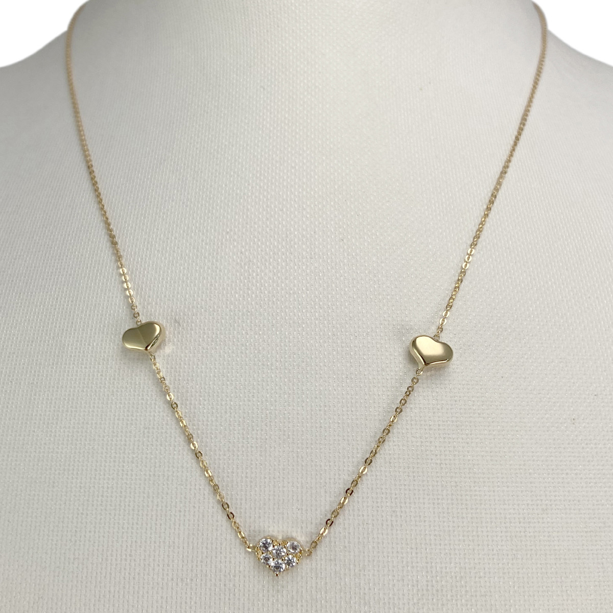 Collier d'occasion or 750 jaune maille jaseron zirconias 42 cm - vue 2