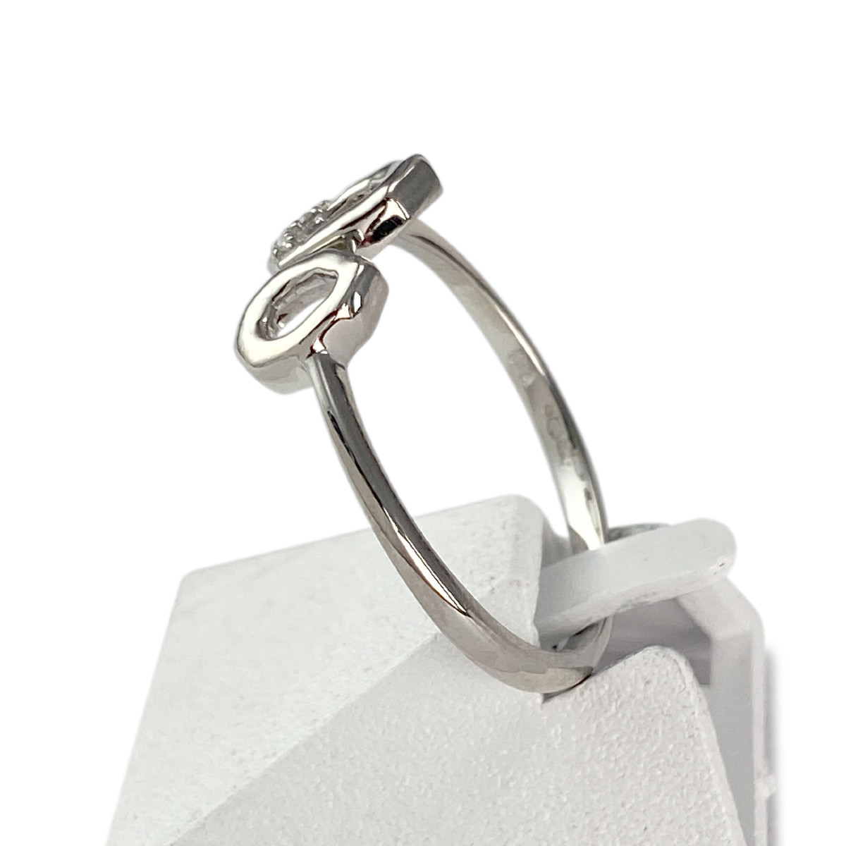 Bague d'occasion or 375 blanc diamants - vue 2
