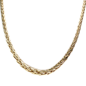 Collier en chute d'occasion or 750 jaune maille palmier 44,5 cm
