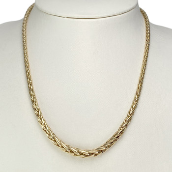 Collier en chute d'occasion or 750 jaune maille palmier 44,5 cm