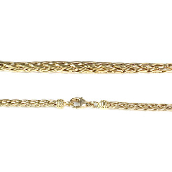 Collier en chute d'occasion or 750 jaune maille palmier 44,5 cm