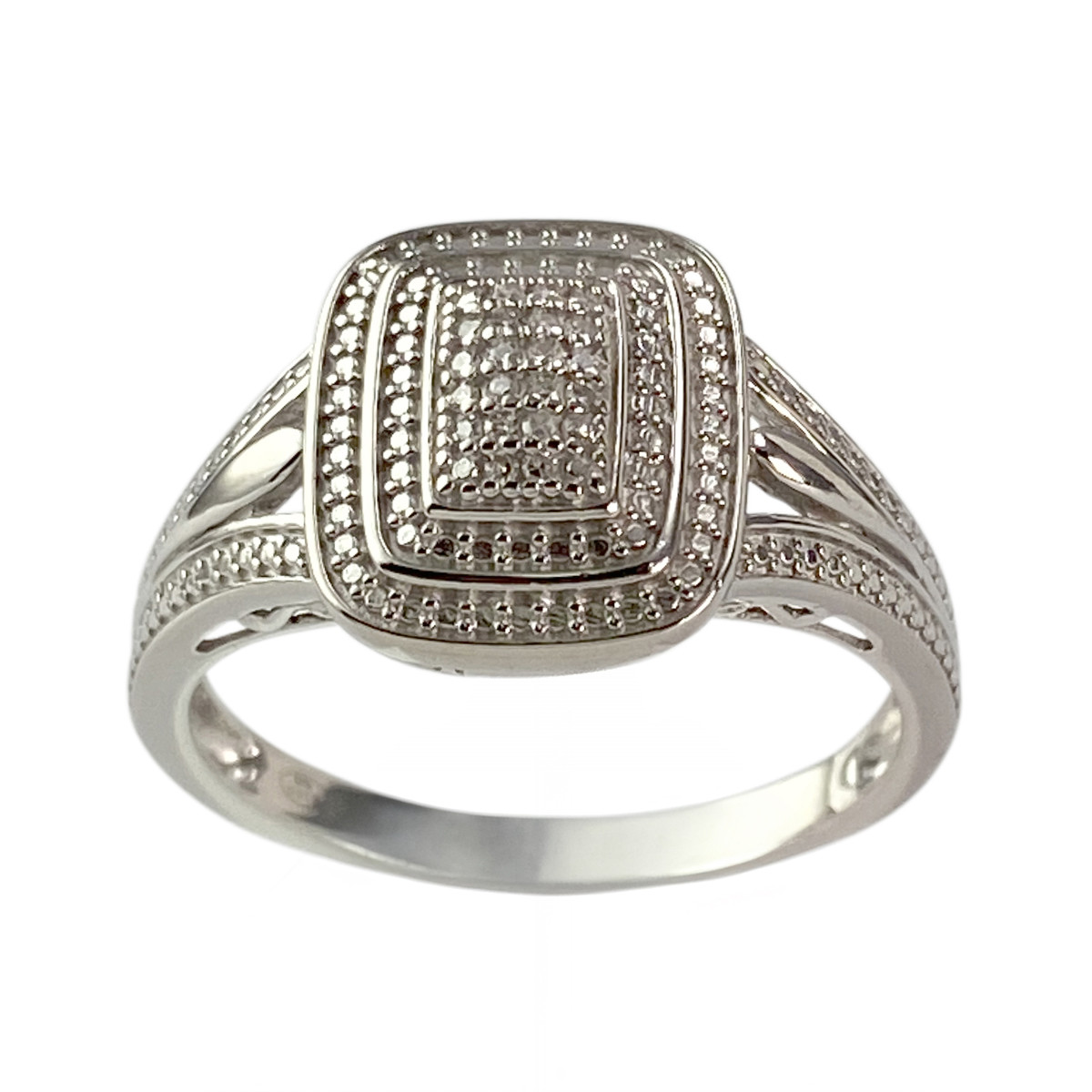 Bague d'occasion or 375 blanc diamants