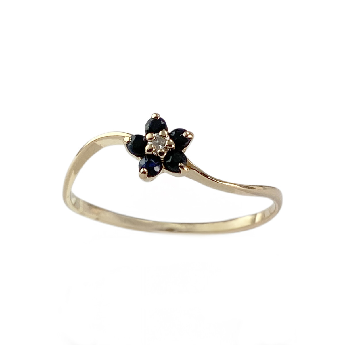 Bague d'occasion or 750 jaune saphirs diamant
