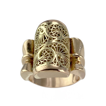 Tweedehands ring 2 goud 585 filigraan