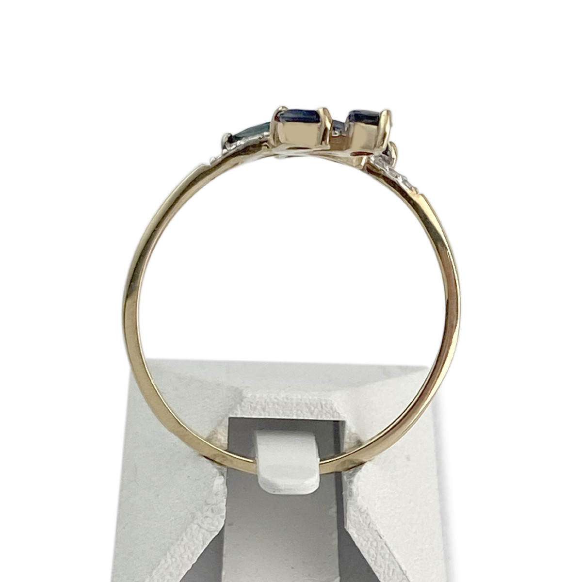 Bague d'occasion or 375 2 tons saphirs diamant - vue 3