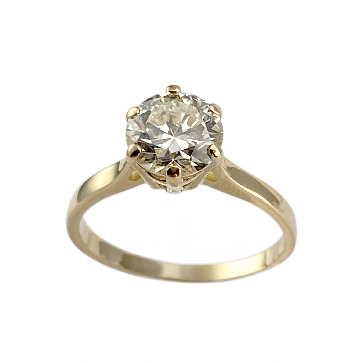 Solitaire d'occasion or 750 jaune diamant