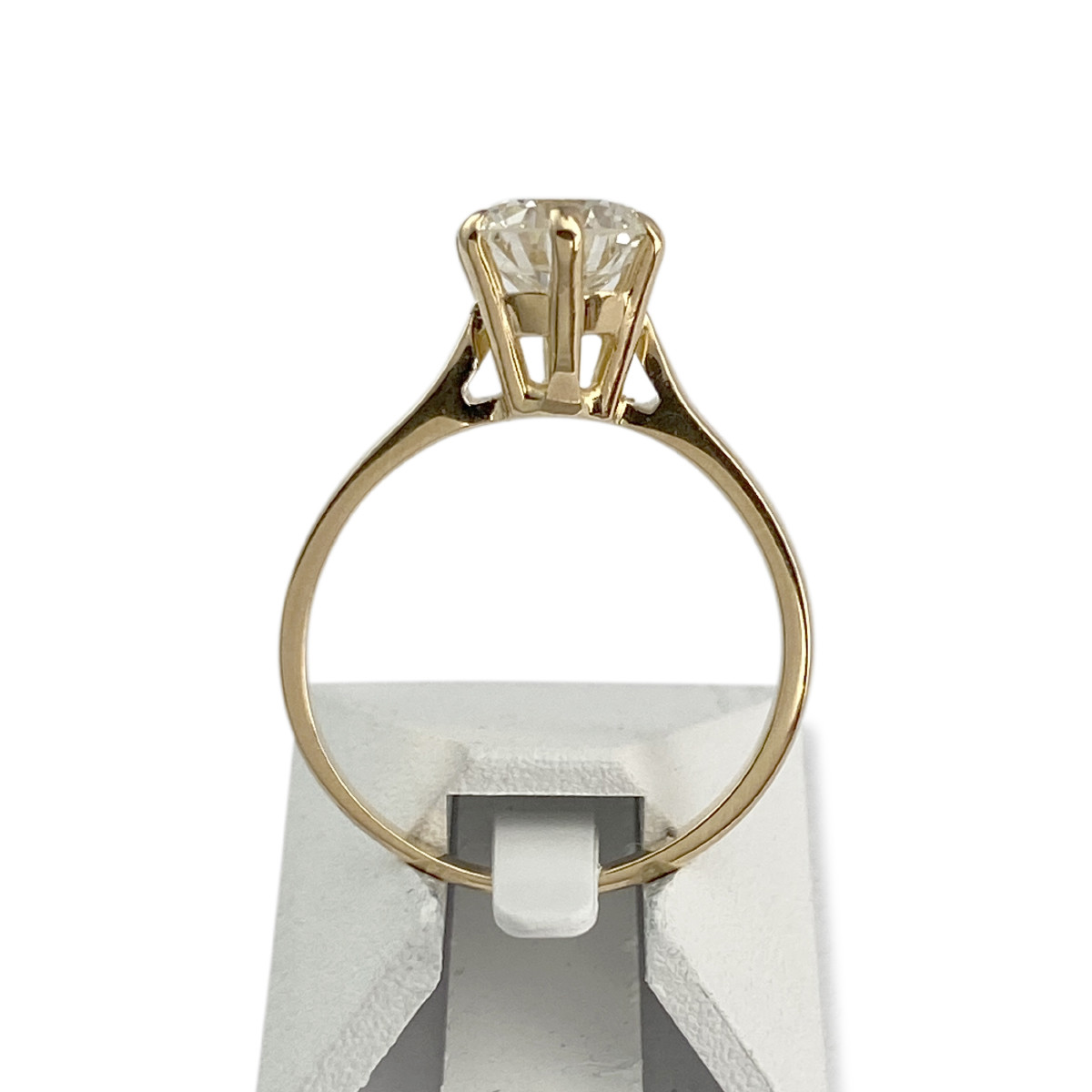 Solitaire d'occasion or 750 jaune diamant - vue 3