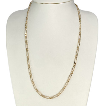 Chaîne d'occasion or 750 jaune maille cheval alternée 59,5 cm